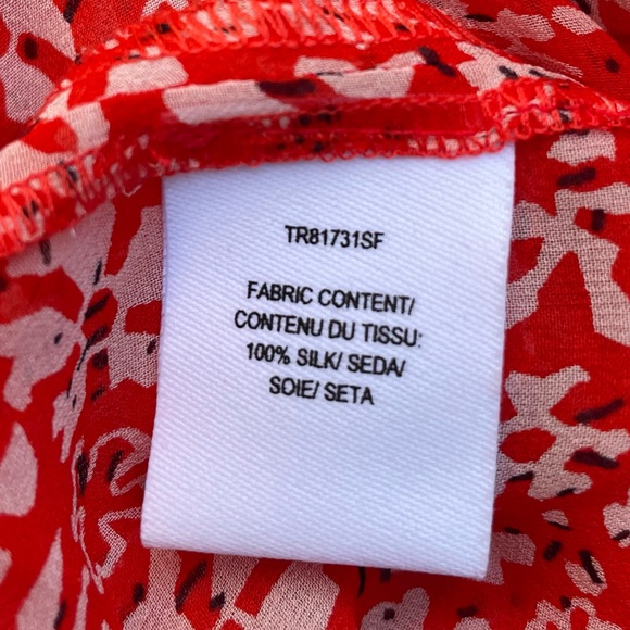 10 Crosby Derek Lam silk Red and White Floral Blouse - Picture 8 of 8
